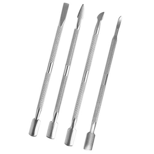 Nail Art Tool, 4Pcs Nagelhautschieber Edelstahl Nagelhautschäler Schaber Gel entfernen Nagellack Nail Art Entferner… – Bild 3