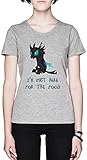 Suave y transpirable I\'m Just Here For The Food Pony Dragon Gris Mujer Camiseta Tamaño XS Grey Women\'s tee Size XS