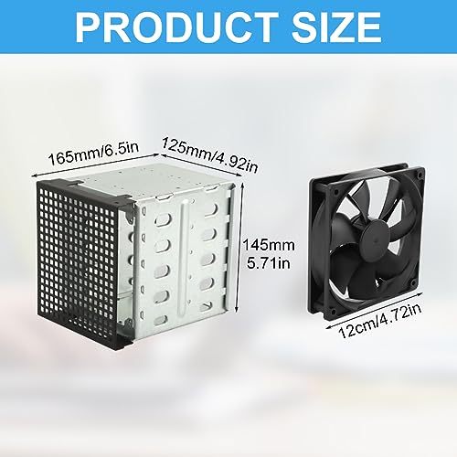Cage para 5 discos duros 3.5" con ventilador 12cm miniatura 2