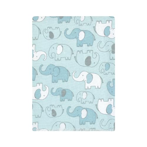 Image of Hudson Baby Unisex Baby Cotton Poly Flannel Burp Cloths Bundle, Boy New Elephant, One Size