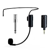 ⭐Latest Upgraded Wireless Microphone Headset System: Adopt advanced 2.4G wireless transmission technology.Head Mounted and Handheld 2-in-1, 160-210 ft (60M) stable wireless connection at open areas. Suitable for teaching, stage performers, Meeting et...