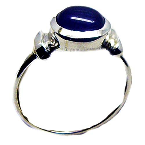 Bague lapis-lazuli en argent sterling 925 de forme ronde pour femme