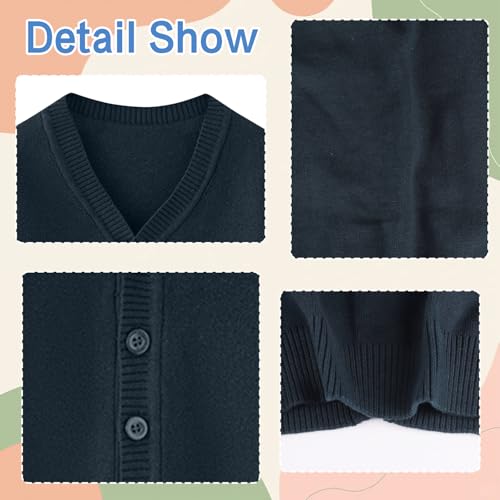 Kunyeah Toddler Boy Girls Cardigan Girl Soild Cotton Sweaters Boys V-Neck Long Sleeve Outerwear Kids Knit Tops for 3-7 Years4