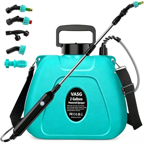 Battery Powered Garden Sprayer, Powerful Weed Sprayer with USB Rechargeable Handle, 5 Mist Nozzles,...