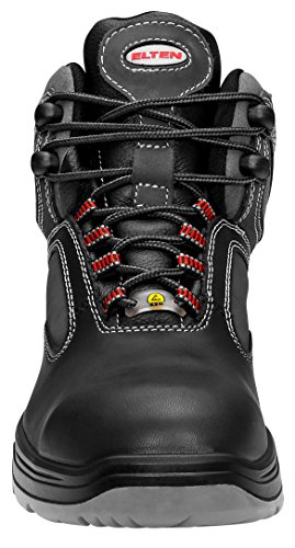 ELTEN Len ESD S3 Veiligheidsschoenen voor dames en heren, leer/textiel, stalen neus, licht, klassiek, zwart Len ESD S3, zwart 42