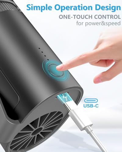 Waist Fan Clip On Cold Air-Mini Small Lightweight Portable Fan Under Shirt Pants Belt Buckle Hip Back,Rechargeable Quiet Personal Cooling Fans,Best Powerful Neck Cooler Body Ac Women Men Kids Black