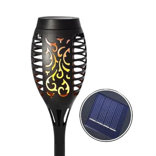 Globex Plastic Solar Lights for Home Waterproof Flickering Flames Torches Outdoor Landscape Lights for Decoration for Garden (12 Led, Pack of1)