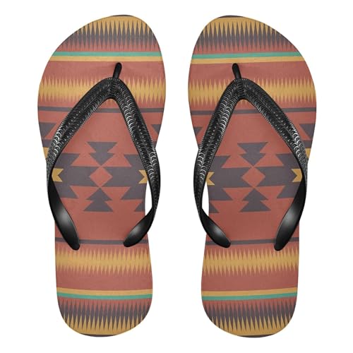 Burbuja Traditional Pattern Flip Flops for Women Men, Soft Thong Sandals Rubber Slippers for Pool Beach Essentials