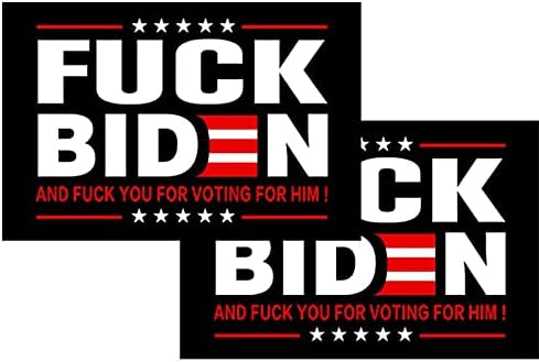 2 Pcs Anti Biden Bumper Sticker Decal,Political FCK Biden Decal-Fuck You for Voting for Him 6"×4" Decals for Truck Car Laptop Bumper Window Décor Waterproof Decal Car Décoration