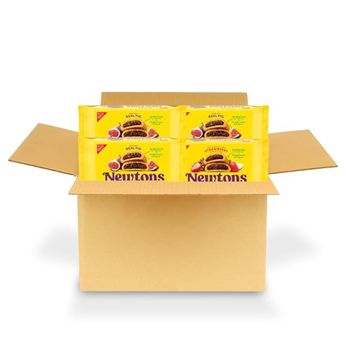 NEWTONS Soft Baked Fruit Bars Variety Pack, Real Fruit Fig Bars and Strawberry Cookies, 4 - 10 oz Packs