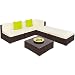 TecTake Aluminio POLIRATÁN Conjunto TRESILLO Muebles DE RATÁN Conjunto para JARDÍN Incl....