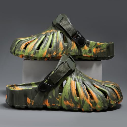 Image of Monstera Slippers, Variegated Monstera Shoes, Non-Slip Soft Lightweight Bathroom Slides Unisex