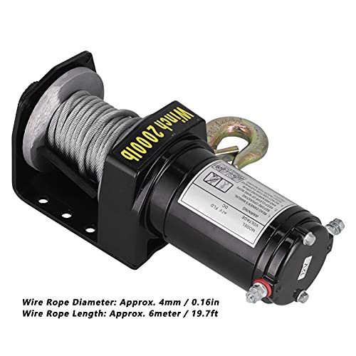 Cabrestante eléctrico 12V para vehículo 2000LB miniatura 7
