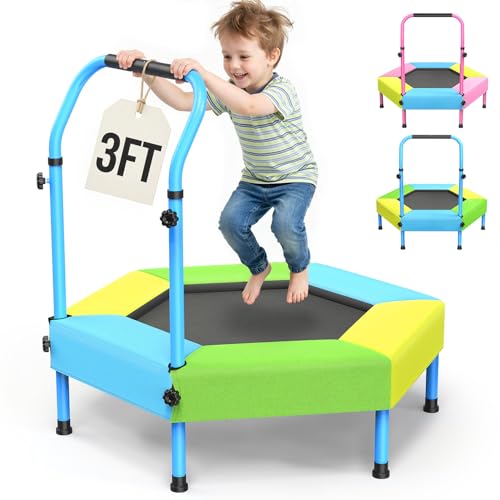 Twinkoo 36inch Mini Trampoline for Kids Foam Handle Indoor Outdoor Play