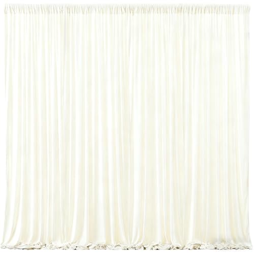 Beige Backdrop Curtains-Wrinkle-Free Polyester Photography Drapes Party Curtain Background for Baby Shower Wedding Decorations- 16 X10FT (Beige)