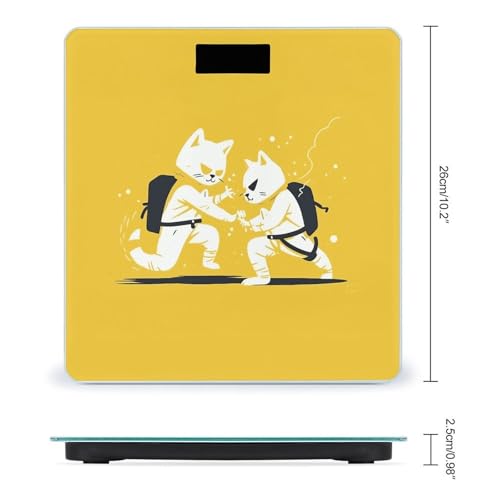 Báscula digital de baño vidrio templado amarilla y blanca miniatura 2