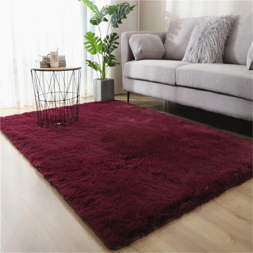 Highdi Tapis de Salon à Poils Longs Gris Tapis Doux et Moelleux Grand Tapis Tapis de Chambre Antidérapant Confortable Tapis Shaggy pour Chambre Salon Couloir, Style...