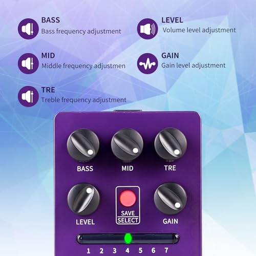 Image of FLAMMA FS06 Digital Preamp Pedal Guitar Effects Pedal with Built-in Cabinet Simulation 7 Preamp Models Saveable Preset