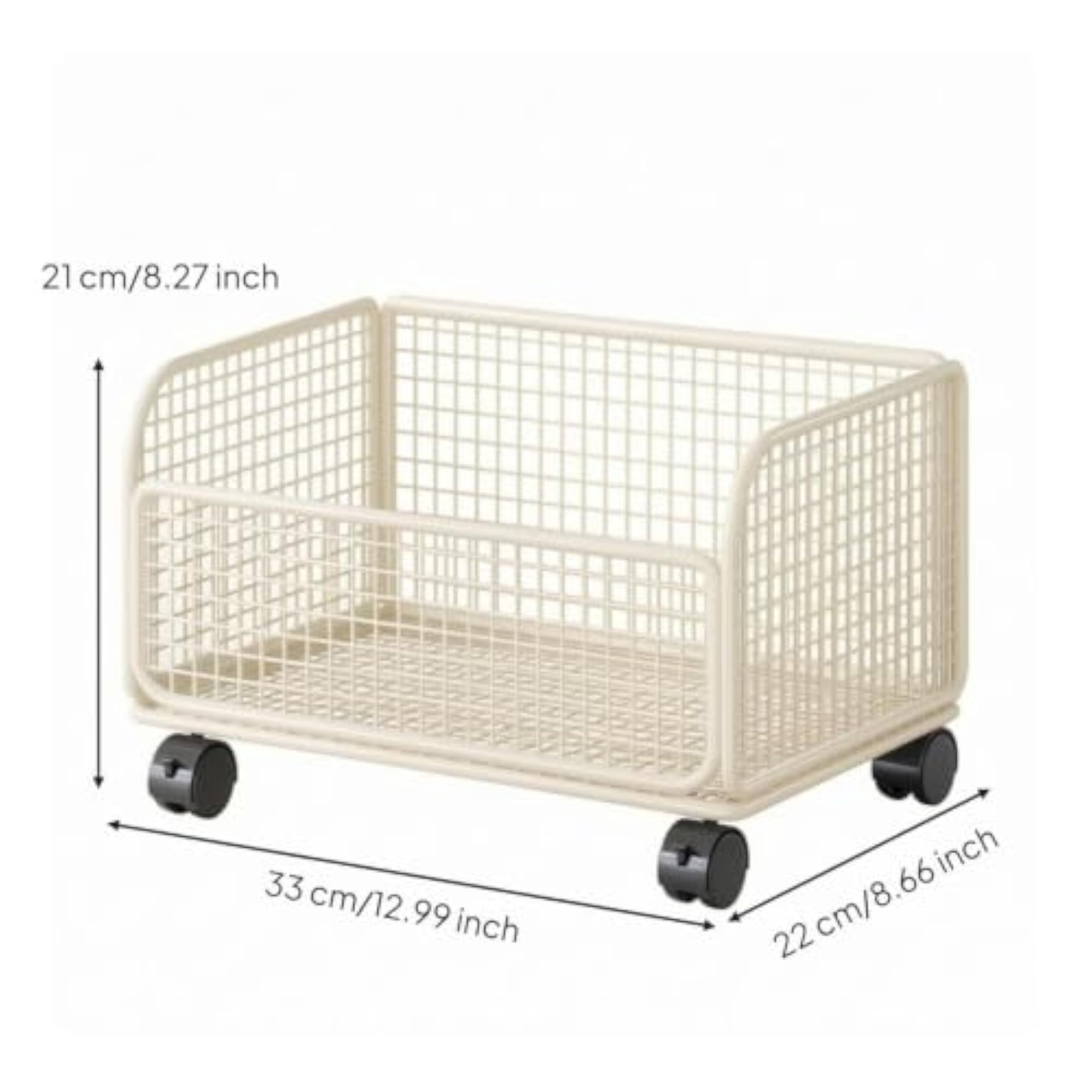 Floor-Standing White Vegetable Basket for Kitchen Storage