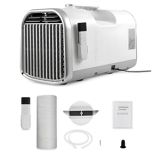Voice Controlled Climatizador Portátil Móvil para Carpa Cenador Techado Roadtrip 400W Inverter AC Unit Auto Evaporación de Agua Kit Ventana Accesorios(AC220V)