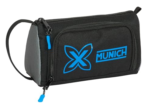 Trousse noire double compartiment MUNICH IRON Safta solide