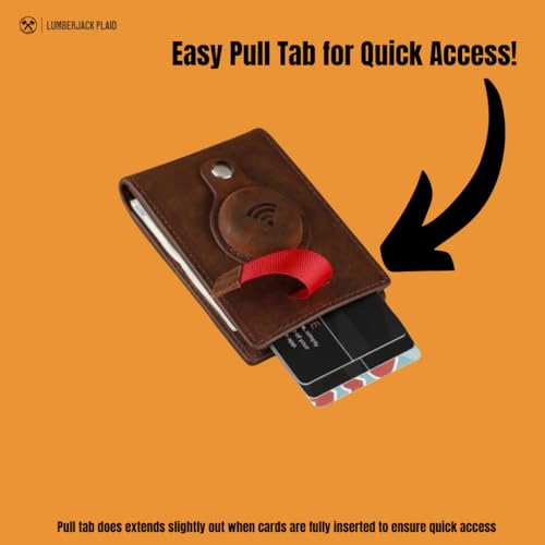 Genuine Leather Airtag Wallet | Credit Card Bifold Wallet for Apple Air Tag GPS | Minimalist RFID Blocking Slim Wallet | Multifunctional with Money Clip - Gift Box…4