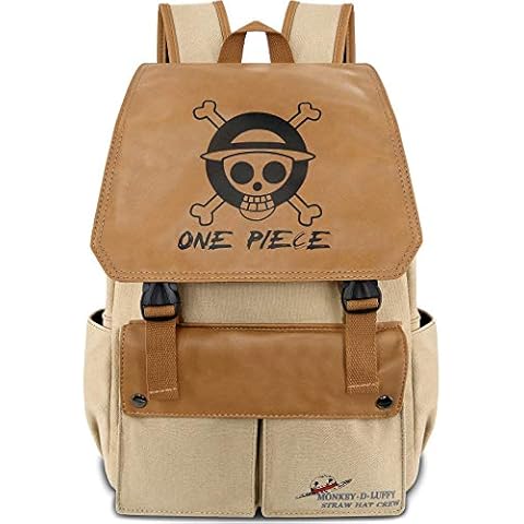 Roffatide Anime One Piece Luffy Straw Hat Pirates Mochila de Lona para Portátil Cover