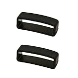 2 PIECES SIZE 22MM BLACK RUBBER CUIR DE LYON REPLACEMENT WATCH BAND STRAP LOOPS