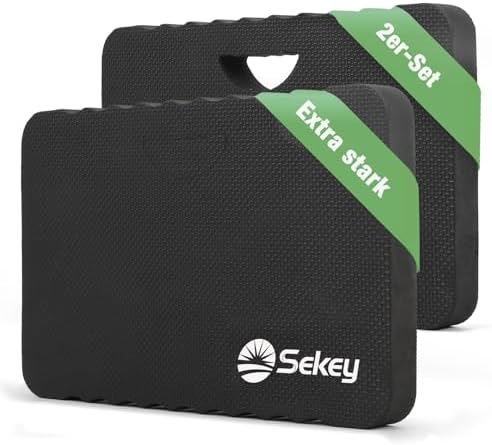 Sekey Kniekissen Garten 2 Stück - 40mm extra dick, 43x28cm, Gartenarbeit | Knie-Matte Garten Arbeit, Knieschoner, Rutschfest & Wasserfest, Multifunktional für Garten, Haaushalt, We