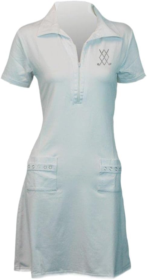 Titania Golf Women's Moisture Wicking Golf Dress in White (with Argyle Clubs)
