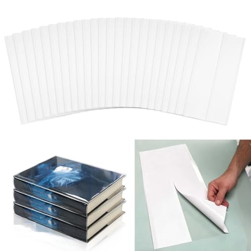 Lerheedi 20 Pcs 10" H x 21" L Fold-on Archival Book Jacket Covers Clear Archival Book Dust Cover Protective Sheets for Hardcover Librarian Collector