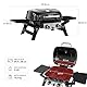 Royal Gourmet 2-Brenner Tragbarer Gasgrill, 5 kW Tischgrill mit klappbaren Seitentischen, portabler BBQ Grill für Balkon, Terrasse, Garten Schwarz