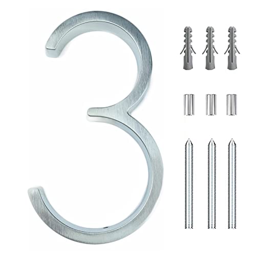 Numéro de porte 3D flottant de 127mm pour signalisation de boîte aux lettres et cour moderne