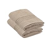 Maisonette Classy - Toallas de mano de algodón 100% (50 x 100 cm, 2 unidades), color beige