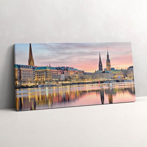 Tableau photo sur toile Alster Hambourg 120x60cm pour bureau chic