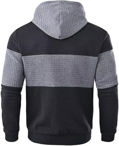 Tyhengta Mens Hoodies with Zipper Pockets Casual Drawstring Hooded Pullover Sweatshirts2