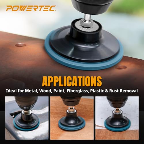 Image of POWERTEC 3-Inch Sanding Discs for Die Grinder & Power Drill - 25pcs Quick Change Type R Discs, 180 Grit Aluminum Oxide Non-Woven Nylon Surface Conditioning Pads for Metal, Wood & Paint Removal (11403)