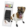 PawZ Rubber Dog Boots for Small Paws - All-Weather Waterproof Dog Shoes, Anti-Slip Traction for Rain, Snow, Mud & Hot Pavement - Pull-On Dog Booties, Black - X-Small (1.5"-2") - Pack of 12