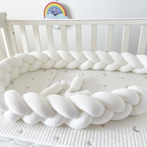 HJZPWB Cojines Infantiles Chichoneras Cuna Cojines Alfombra Anticolisión, Protección Cama Trenza Cojín Protección contra Caídas para El Hogar, Dormitorio, Sofá,A01,200cm