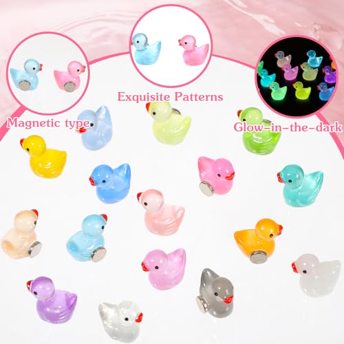 16 piezas imanes decorativos luminosos en resina pato mini miniatura 5