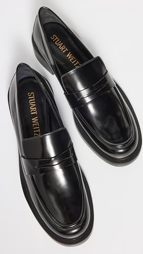Stuart Weitzman Women's Palmer Bold Loafers, Black, 6 Medium US | Image 1