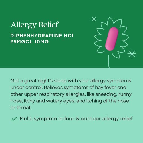 Betr Remedies Allergy Relief Medicine - Diphenhydramine Hci 25 Mg - Relieves Indoor & Outdoor Allergies, Sneezing, Runny Nose, Itchy, Watery Eyes - Oral Antihistamine - 48 Allergy Pills #TOP2