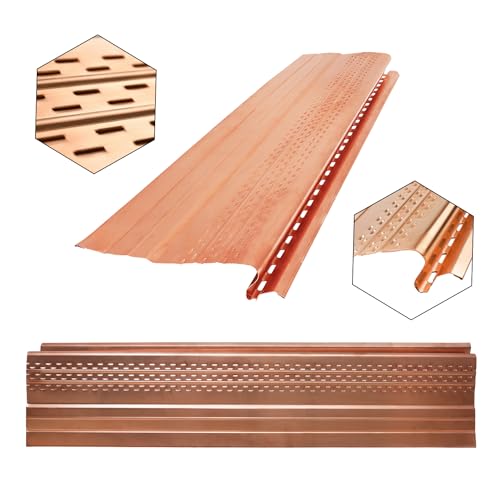 Elite PRO Copper Gutter Guard Systems 5" Inch and 6" inch Adjustable Half Round Gutter Protection Under The Shingle Installation | Made in The USA | Manufacturer Leaf4Go (Copper - 25 Feet)