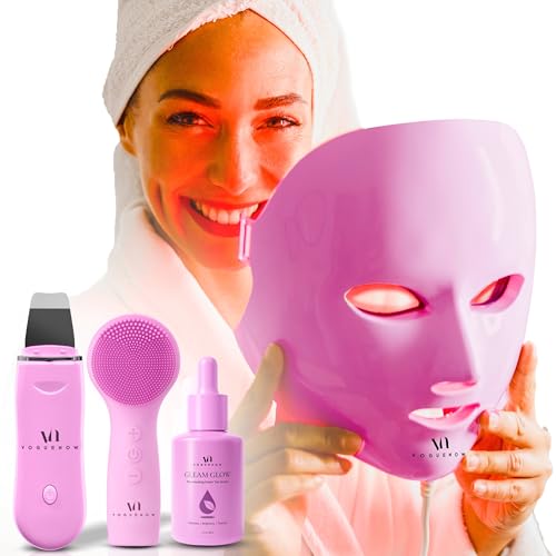 Led face mask Light Therapy - Dermawave 7 Colors Light Therapy Mask with 10 Pcs Serum