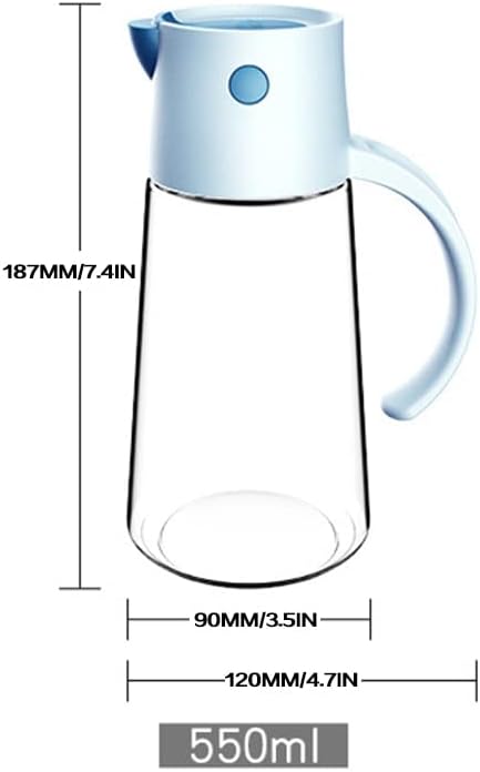 Oil Oil Dispenser 550ml Automatic Flip Cooking Glass Oil Leak Proof Cooking Tools Kitchen Supplies Herbs Spice Tools Gadgets(White)