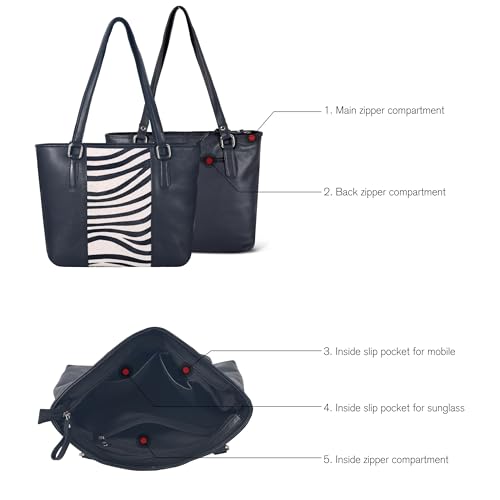 Image of Leather Purse For Women - Real Leather Tote For Women - Ladies Shoulder Handbag For Work, Travel, Casual Use