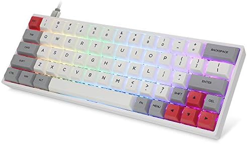60% Mechanical Keyboard, RGB LED Backlit, Gateron Optical Switch, Macros, Waterproof, Ergonomic USB Wired Gaming Keyboard for PC/Mac Gamer(PBT Caps)