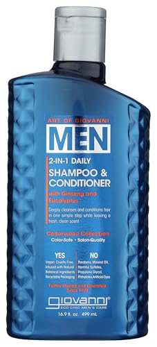 Art Of Giovanni, Men, 2-In-1 Daily Shampoo & Conditioner with Ginseng and Eucalyptus, 16.9 fl oz (499 ml)