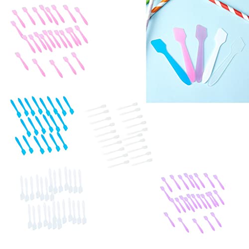 LYLA 100Pcs Facial Cream Mask Spoon Cosmetic Spatula Women Beauty Tool Clear|Health & Beauty | Makeup | Makeup Tools & Accessories