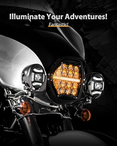 Image of DOT Approved 1000% Bright 120W 7'' Motorcycles LED Headlight with Amber Turn Signal Compatible with Road King Road Glide Street Glide Electra Glide Ultra Limited Trike Heritage Softail Fat Boy Yamaha